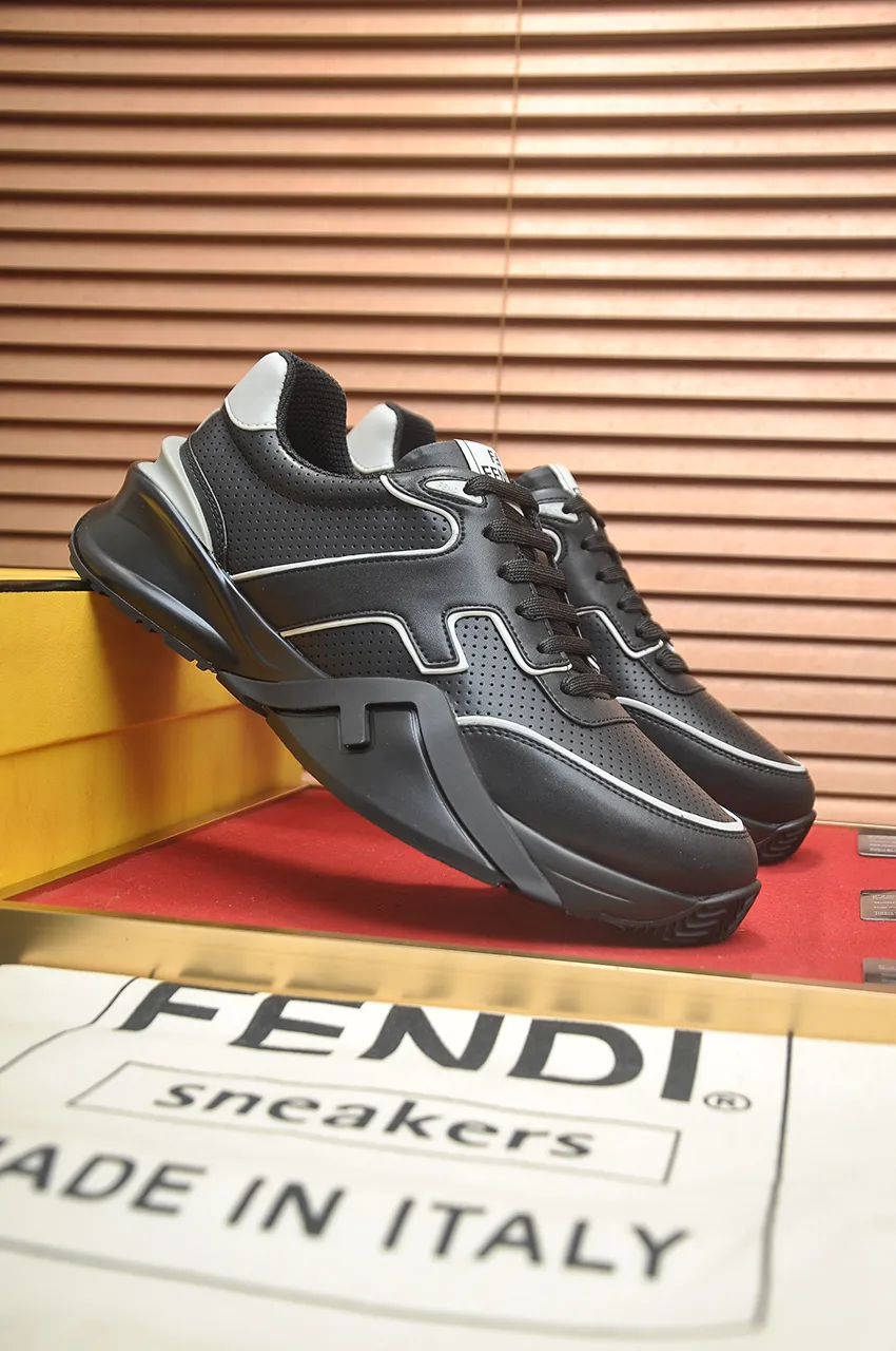 Men's shoes 💰600💶 [Fendi] The latest casual sports shoes 🔥 Many 💑 stars have the same style FD match. The original version is a one-to-one replica. Designer Kim Jones's first fendi match and Donkey brand Trainer basketball sneakers. Material: Original silk mesh. Lining: Breathable mesh. Packaging: Original 1:1 matching high-end packaging. Size: 38-45 (45 is custom-made and cannot be returned or exchanged)